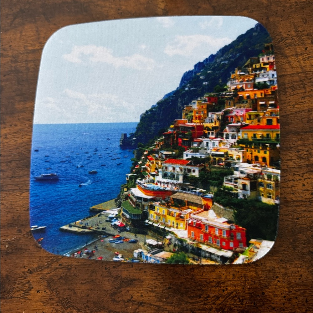 Colorful Coastal Scene Coaster